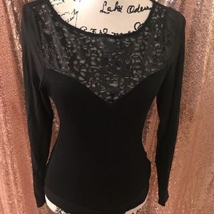 Bebe Black Lace Bodysuit.